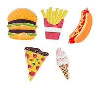 Lot de 10 broches mignonnes pour restauration rapide, hamburger, hot-dog, crème glacée, frites, pizza, badges de malbouffe pour sacs, chapeaux, cadeaux amusants pour femmes, hommes et enfants