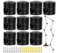 Lot de 10 broches murales et de plafond en deux parties pour câble textile, broches murales et de plafond en aluminium, fixation au plafond, balançoire singe, support de câble avec 10 vis, broches de