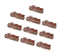 Lot de 10 broches rétro à breloques URSS avec détails de blé et ruban, parfaites pour les amateurs d'histoire, de bijoux patriotiques soviétiques, One Size, Comme décrit
