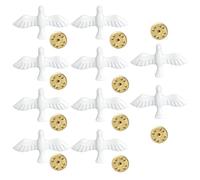 Lot de 10 broches symbole de la paix, bijoux élégants, épingle à revers, accrocheur, en forme de colombes de la paix, pour un usage quotidien, les fêtes, broche en métal à la mode