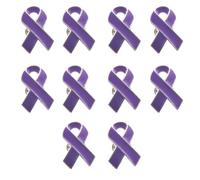 Lot de 10 broches tendance en forme de ruban pour sensibilisation au cancer du sein pour femme - Ornement de fête caritative, taille unique, Comme décrit