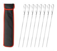 Lot de 10 brochettes plates en acier inoxydable pour barbecue réutilisables 43 cm