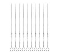 Lot de 10 brochettes plates et réutilisables en acier inoxydable pour barbecue à la viande et aux légumes