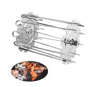 Lot de 10 brochettes rotatives en acier inoxydable de qualité professionnelle, pour une utilisation avec four, barbecue ou friteuse à air chaud
