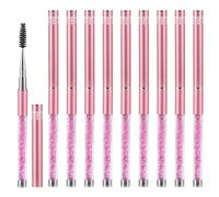 Lot de 10 brosses à mascara avec capuchon pour voyage Rose