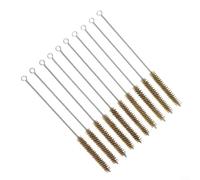 Lot de 10 brosses de nettoyage de tuyaux en acier inoxydable, 10 à 30 mm avec manche de 30 cm de long pour enlever la rouille et la saleté, passe au lave-vaisselle, pour outils de maison et d'atelier