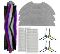 Lot de 10 brosses latérales de rechange pour aspirateurs robot pour Eureka NERE10s E10S (1 brosse principale, 4 brosses latérales, 2 filtres HEPA, 3 serpillères) (A)