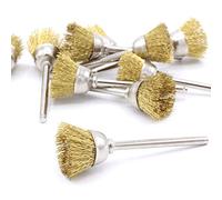 Lot de 10 brosses rondes en laiton - 15 mm - Pour mini meuleuse Dremel Proxxon