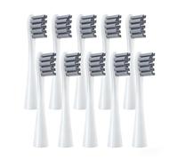 Lot de 10 brossettes compatibles avec Oclean Flow X Pro Z1 F1, gris | Têtes de brosse à dents de rechange pour brosse à dents sonique, pour soins dentaires, hygiène bucco-dentaire, douce et douce