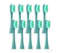 Lot de 10 brossettes compatibles avec Oclean Flow X Pro Z1 F1 Vert | Têtes de brosse à dents de rechange pour brosse à dents sonique, pour soins dentaires, hygiène bucco-dentaire, douce et douce