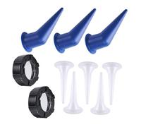 Lot de 10 buses d'aspiration de saucisse avec capuchons en plastique et cône en plastique Conseils pas faciles à endommager pour un travail de précision Capuchons de dessert résistants à la rouille