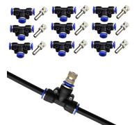Lot de 10 buses de brumisation en laiton basse pression de 6 mm, tête de pulvérisation anti-goutte avec raccord rapide à verrouillage coulissant, pulvérisateurs de brumisation d'eau nettoyables, con