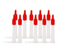 Lot de 10 buses de calfeutrage avec couvercles refermables - Embouts applicateurs de mastic en silicone pour cartouches de mastic - Couvercle à vis pour éviter l'encrassement et les déchets - Kit de