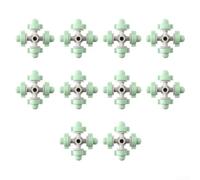 Lot de 10 buses de pulvérisation miniatures : arroseurs d'irrigation atomisants efficaces pour jardins, pépinières et stockage froid, construction en plastique avec raccord rapide (vert clair)