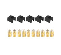 Lot de 10 Buses en Laiton de 0,4 mm, 5 Blocs Chauffants, Chaussettes en Silicone compatibles avec l'extrudeuse Crea-lity Sprite Ender 3 S1, pièces d'imprimante 3D