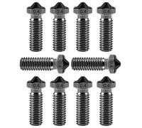 Lot de 10 buses volcaniques 0,4 mm, tête imprimée en acier trempé M6 pour extrudeuse Hotend J-Head, compatible avec l'artillerie/Sidewinder imprimante 3D