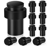 Lot de 10 butées de porte noires en caoutchouc et acier inoxydable très résistantes pour murs modernes avec pare-chocs en caoutchouc amortisseur sonore