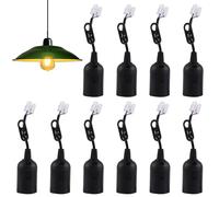 Lot de 10 câbles d'ampoule avec douille - E27 - Câble lumineux sûr et à suspendre avec douille E27 - Pour magasins, familles, bureaux