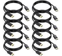 Lot de 10 câbles DisplayPort 4K de 1,8 m, câble DP Display Port Gaming PC