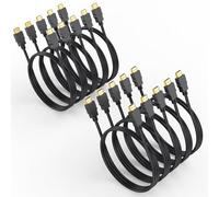 Lot de 10 câbles HDMI 4K de 0,9 m, HDMI vers HDMI 2.0 haut débit avec prise en charge Ethernet 4K @ 60 Hz, 2K, HDR, ARC, 3D compatible avec moniteur, Roku/Fire TV, ordinateur portable, PS5/4, Blu-ray