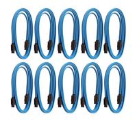 Lot de 10 câbles SATA SATA 3 6Gbps à Double tête avec boucle Shrapnel, pour disque optique fixe et droit, câble de série 1M