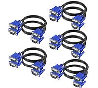 Lot de 10 câbles VGA vers VGA, câble de moniteur VGA, câble VGA mâle vers mâle, cordon 1080p Full HD haute résolution pour moniteur, TV, ordinateur, projecteur - Bleu