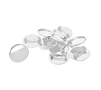 Lot de 10 cabochons vierges de 25 mm pour fabrication de badges Blanc