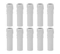 Lot de 10 Cache Douilles de Bougie de 10, 2 cm, Motif Goutte de Cire Fondue, Manchons en Plastique de Calibre E14 pour Lustres en Cristal Européens, Appliques Murales(blanc)