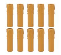 Lot de 10 Cache Douilles de Bougie de 10, 2 cm, Motif Goutte de Cire Fondue, Manchons en Plastique de Calibre E14 pour Lustres en Cristal Européens, Appliques Murales(jaune)