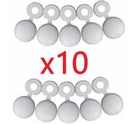 LOT DE 10 CACHE RIVET BLANC PLAQUE D'IMMATRICULATION VOITURE AUTO MOTO SCOOTER MOBYLETTE PROTECTION PLASTIQUE VIS BOULON FIXATION