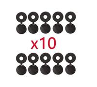 LOT DE 10 CACHE RIVET NOIR PLAQUE D'IMMATRICULATION VOITURE AUTO MOTO SCOOTER MOBYLETTE PROTECTION PLASTIQUE VIS BOULON FIXATION