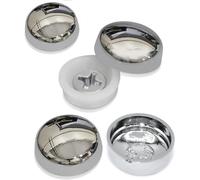 Lot de 10 Cache-Vis Chromés pour Rétroviseur - Capuchons de Fixation pour Calibre 6 à 8 g - Capuchons Décoratifs à Clipser