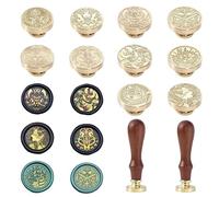 Lot de 10 cachets de cire mythique - Tampon de cire rétro en laiton amovible avec 2 poignées (Thor, Anu astet, Medusa, Hades, Chimère, Sirène, Sphinx, Athena, Apollo)