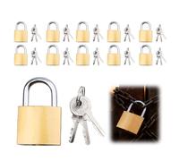 Lot de 10 cadenas de 32 mm avec clé - Cadenas en laiton à fermeture identique - Mini serrure à clé - Pour valise, armoires, casiers, boîtes à outils, entrepôt, garage, jardin