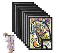 Lot de 10 cadres magnétiques A4 pliants fermeture magnétique, poches info et supports, 32,5 x 24 cm, cadres photo pour enfants.