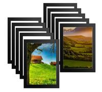 Lot de 10 cadres photo magnétiques A3 avec dos adhésif, autocollants pour peintures, photos, avis, certificats, affiches (noir)