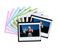 Lot de 10 cadres photo magnétiques compatibles avec Fujifilm Instax Wide 400 300 210 Wide EVO Polaroid Now 600 OneStep+ - 8,9 x 10,8 cm - Affichage photo pour réfrigérateur (coloré)