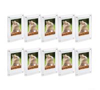 Lot de 10 cadres photo magnétiques double face en acrylique pour afficher des photos ou des cartes postales avec connexion magnétique sécurisée et élégance sans cadre (12,7 x 17,8 cm)