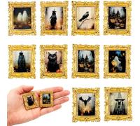 Lot de 10 cadres photo miniatures à l'échelle 1/12 pour mini maison, mini photos à suspendre, décoration à faire soi-même, jardin féérique, diorama
