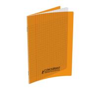 Lot de 10 Cahier Classique PP piqué 17x22, 60p./30 feuilles 90g/m², Séyès, coloris orange