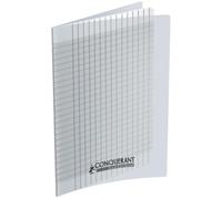 Lot de 10 Cahier Classique PP piqué A4, 96p./48 feuilles 90g/m², Séyès 2,5mm agrandi 20% (cahier pour déficients visuels), incolore
