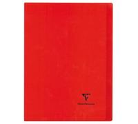 Clairefontaine 951414C Un Cahier Agrafé Koverbook Rouge - 17x22 cm - 96 Pages Grands Carreaux - Papier Blanc 90 g - Couverture Opaque Polypro Recyclé