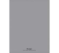 Lot de 10 Cahiers piqûre, 48 pages, Grands carreaux Seyès, Format 24 x 32 cm, Couverture polypro GRIS