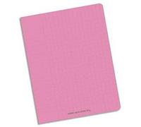 Lot de 10 Cahiers piqûre, 48 pages, Grands carreaux Seyès, Format 24 x 32 cm, Couverture polypro ROSE