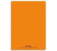 Lot de 10 Cahiers piqûre, 96 pages, Grands carreaux Seyès, Format 21 x 29,7 cm, Couverture polypro ORANGE Orange G