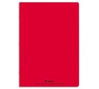 Lot de 10 Cahiers piqûre, 96 pages, Grands carreaux Seyès, Format 21 x 29,7 cm, Couverture polypro ROUGE Rouge G