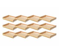 Lot de 10 Caisses en Bois 33 x 24 x 12 cm - Caissettes Lattes Naturelles - Rangement, Présentoir, Décoration, Artisanat - Pour Commerçants, Boutiques, Foires et Maison - 0178 - GRAND MODELE