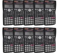 Lot de 10 Calculatrices Scientifiques - Calculatrice Scientifique à Grand Écran à 2 Lignes, Multifonction pour Étudiants, Enseignants, Algèbre, Chimie, Finance, Construction, Bureau, École et Affaires