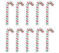 Lot de 10 cannes à sucre d'orge gonflables pour Noël, extérieur, décoration de vacances, grands accessoires de 88 cm pour créer une atmosphère festive (rouge et vert)