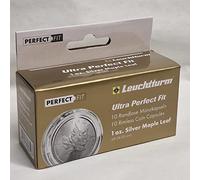 Lot de 10 capsules pour pièces de monnaie Ultra Perfect Fit - Pour pièces de monnaie de 1 oz - Feuille d'érable en argent (38,0 mm) - De qualité supérieure